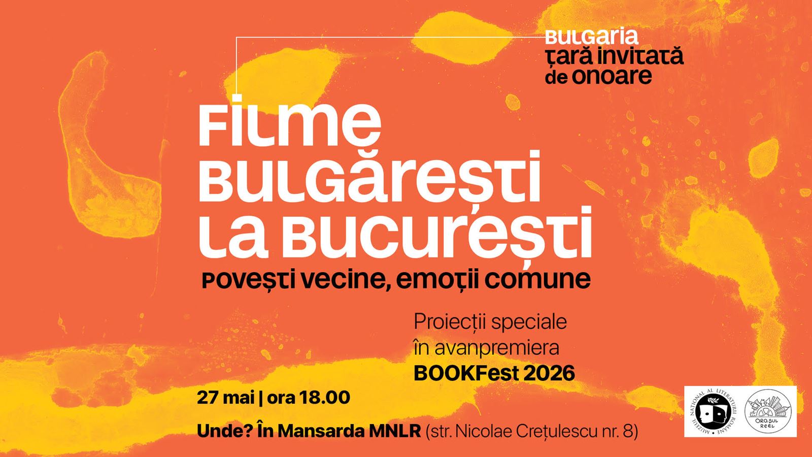 Filme bulgărești la București | scurtmetraje | &icirc;n avanpremiera Bookfest 2026